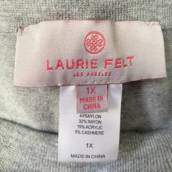Laurie Felt Plus Size Cashmere Blend Light Gray Jogger Sweatpants Pant Womens 1X - Picture 2 of 9